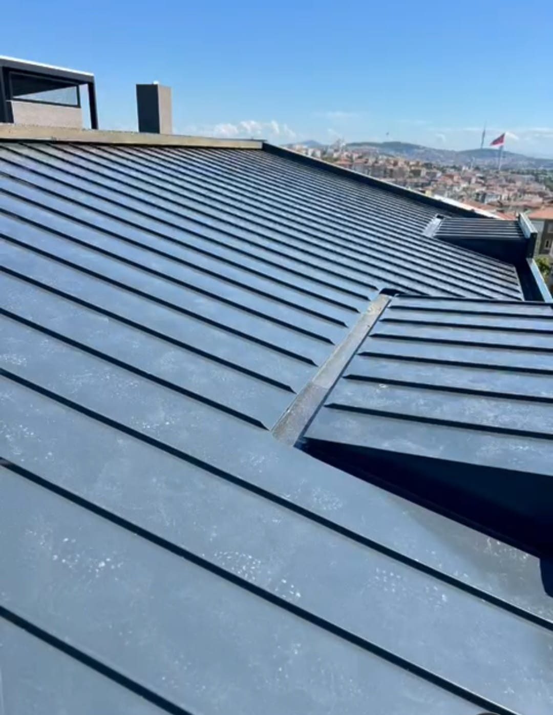 Antrasit kenet çatı yakın plan